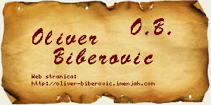 Oliver Biberović vizit kartica